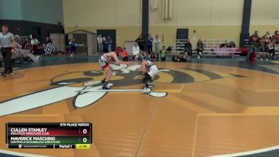 65 9U 5th Place Match - Cullen Stanley, Mollitium Wrestling Club vs Maverick Masching, Westfield Razorbacks Wrestling