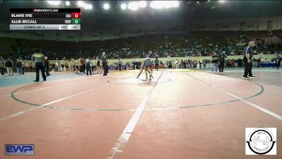 130 lbs Consi Of 4 - Blaike Ivie, Salina vs Allie McCall, Fort Gibson Youth Wrestling