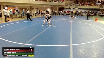 120 lbs Cons. Round 2 - Braeden Geise, Albany vs Isaiah Duberowski, BHVPP
