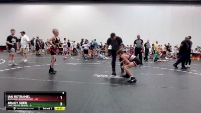 90 lbs Round 4 (10 Team) - Brady Sher, Lake Gibson Braves vs Ian Rotramel, Backyard Brawlers Red