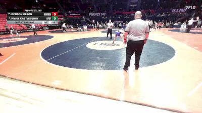 3A 120 lbs Quarterfinal - Jackson Olson, Rockton (Hononegah) vs Jamiel Castleberry, Oak Park (O.P.-River Forest)