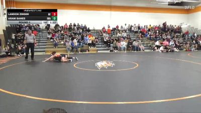 90 lbs Round 3 - Landon Zinser, Moyer Elite vs Aram Banes, Hawkeye Wrestling Academy
