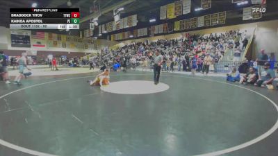92 lbs Semifinal - Braddock Titov, Team Temecula Wrestling Club vs Kaikoa Apostol, Poway Elite