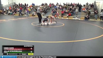 B-8 lbs Quarterfinal - Owen Davis, Western Dubuque Little Bobcats vs Nolan Schlesselman, Wrath