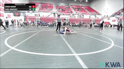 66 lbs Semifinal - Owen Green, Perry Wrestling Academy vs Axel Gregory, Tulsa Blue T Panthers