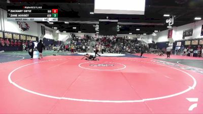 157 lbs 7th Place Match - Zachary Ortiz, Rancho Verde vs Zane Aossey, Aliso Niguel