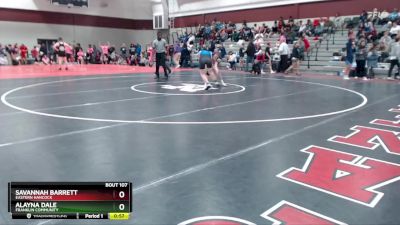 125 lbs Champ. Round 2 - Alayna Dale, Franklin Community vs Savannah Barrett, Eastern Hancock