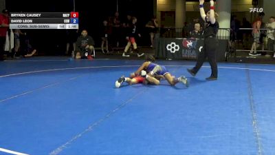 92 lbs Cons. Sub-semis - Bryken Causey, MATPAC vs David Leon, Cory Clark Wrestling