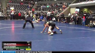 112 lbs Quarterfinal - Collin Summers, Moen Wrestling Academy vs Karson Roeber, Siouxland Wrestling Academy