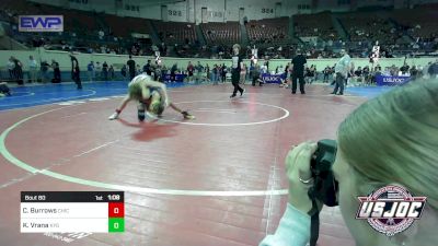 80 lbs 2nd Place - Chase Burrows, Chickasha Youth Wrestling vs Knox Vrana, Kansas Young Guns