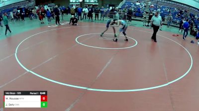 14U Boys - 120 lbs Cons. Round 1 - Murphy Rousse, Michigan Premier WC vs JJ Doty, Contenders Wrestling Academy