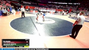 1A 157 lbs Champ. Round 1 - Eli Burns, Aledo (Mercer County) vs Nicholas Arvetis, Chicago (De La Salle)