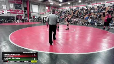 145 lbs Champ. Round 1 - Raquel Saldana, Ayala vs Marissa Miranda, Murrieta Valley