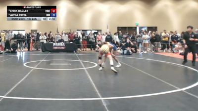 100 lbs 3rd Place Match - Lydia Bagley, Terrier Wrestling Club (TWC) vs Alysa Patel, Rednose Wrestling School