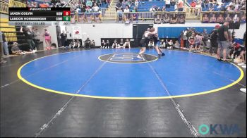 155 lbs Consi Of 4 - Jaxon Colvin, Midwest City Bombers Youth Wrestling Club vs Landon Hornberger, Cowboy Wrestling Club