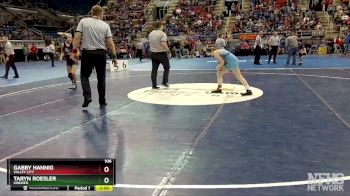 106 lbs Quarterfinal - Taryn Roesler, Kindred vs Gabby Hannig, Valley City