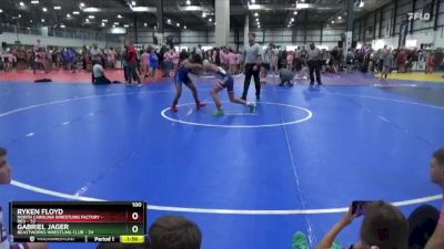 100 lbs Semis (4 Team) - Gabriel Jager, BEASTWORKS WRESTLING CLUB vs RYKEN FLOYD, NORTH CAROLINA WRESTLING FACTORY - RED