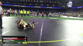 Girls - 120 lbs Quarterfinal - Madalynn Corrigan, Bark River-Harris HS vs Kennady Tiitola, Swan Valley HS