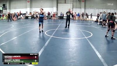 110 lbs Cons. Round 2 - Nathan LaBonte, Unattached vs Rooney Olmedo, Michigan West Wrestling Club