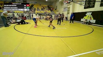 132 lbs Consi Of 4 - Dillen Drywater, Tahlequah Wrestling Club vs Maddox Huxtable, Vinita JH