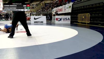 Intermediate Girls - 57 lbs Cons. Round 2 - Cosima Mendoza, Manteca Cobras Wrestling Club vs Lucina Martinez, Scotsmen Wrestling Club