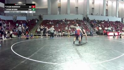 132 lbs Cons. Round 1 - Tyler Robinson, Williamsburg Wrestling Club vs Aydin Myers, FCA Hurricanes