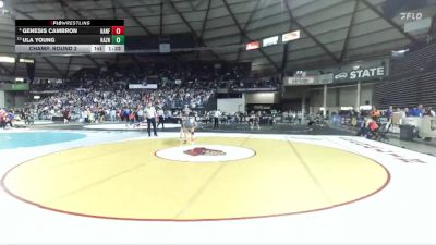 Girls 4A 100 lbs Champ. Round 2 - Ula Young, Hazen (Girls) vs Genesis Cambron, Hanford (Girls)