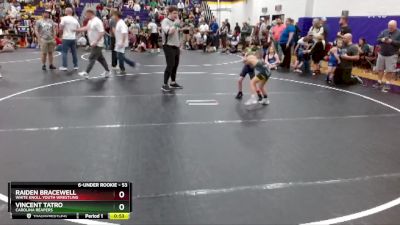 53 lbs Cons. Round 3 - Raiden Bracewell, White Knoll Youth Wrestling vs Vincent Tatro, Carolina Reapers