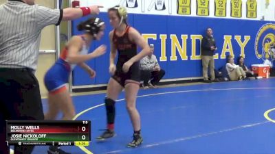 115 lbs Quarterfinal - Josie Nickoloff, OLENTANGY ORANGE vs Molly Wells, DELAWARE HAYES