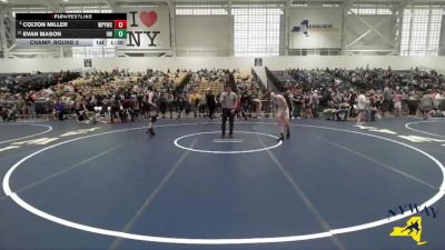 113 lbs Champ. Round 2 - Colton Miller, Whitney Point Youth Wrestling Club vs Evan Mason, HF-L Wrestling