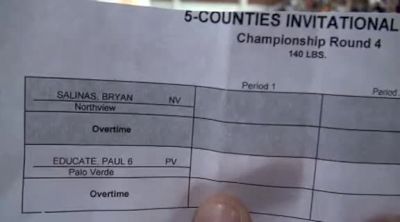 140 lbs quarter-finals Bryan Salinas Northview vs. Paul Educate Palo Verde