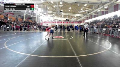 120 lbs Quarterfinal - Xinqi Zheng, Newton South vs Eva Cohen, Belmont