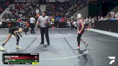 100 lbs Semifinal - Maysa Pagura, Plainville vs Joslyn Vail, Raider