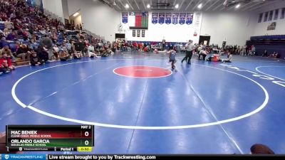 80 lbs Quarterfinal - Mac Beniek, Clear Creek Middle School vs Orlando Garcia, Douglas Middle School