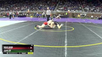 D3-126 lbs Cons. Round 1 - Zane Kik, Kent City HS vs Bear Geibe, Constantine HS