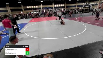 54 lbs Quarterfinal - Kayden Arevalos, SoCal Grappling Club vs Messiah Jimenez, Lion Of Judah Wr Ac