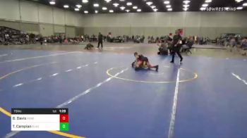 73 lbs Quarterfinal - Grant Davis, Honey Badger Wrestling Club vs Tomi Campian, Gladiator Wrestling