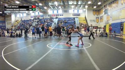 100 lbs 3rd Place Match - Rylee Beville, Cocoa Beach WC vs Hadassa Majano Herrera, Winter Springs High School