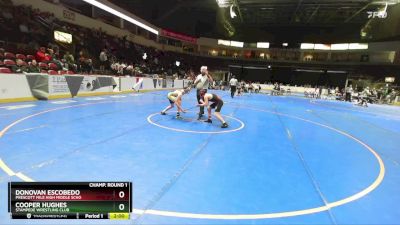 125 lbs Champ. Round 1 - Donovan Escobedo, Prescott Mile High Middle Scho vs Cooper Hughes, Stampede Wrestling Club