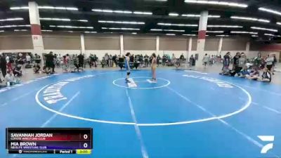 106 lbs Round 3 - Savannah Jordan, Coyote Wrestling Club vs Mia Brown, NB Elite Wrestling Club