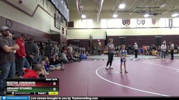 SPW-14 lbs Quarterfinal - Boston Jorgenson, Waverly Area Wrestling Club vs Graham Schares, Team Bosco