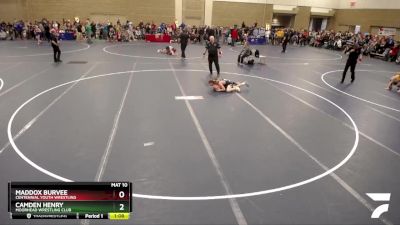 108 lbs Cons. Round 3 - Maddox Burvee, Centennial Youth Wrestling vs Camden Henry, Moorhead Wrestling Club