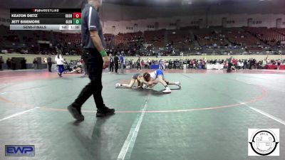 100 lbs Semifinal - Keaton Dietz, Cushing vs Jett Sisemore, Glenpool JH