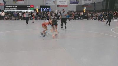 105 lbs Cons. Sub-quarters - Jasmine Buck, RBYWC vs Greta Roetten, Sebolt Wrestling Academy