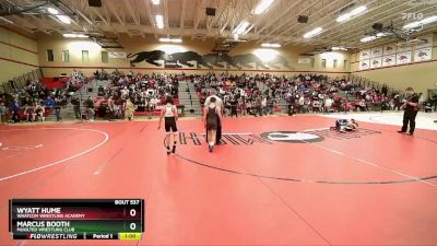 92 lbs Quarterfinal - Wyatt Hume, Whatcom Wrestling Academy vs Marcus Booth, Mukilteo Wrestling Club