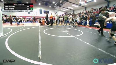 70-75 lbs 3rd Place - James Gourd, Raw Wrestling Club vs Jude Rivers, Barnsdall Youth Wrestling