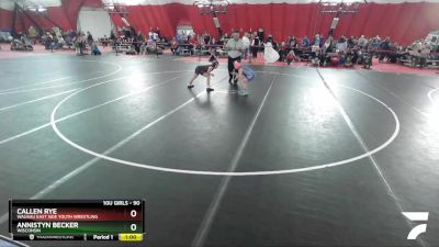 90 lbs Round 2 - Callen Rye, Wausau East Side Youth Wrestling vs Annistyn Becker, Wisconsin