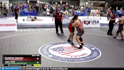 285 lbs Quarterfinal - Cody Ruiz, Los Banos Tigers Wrestling Club vs Vilanova Takafua, Sunnyvale Wrestling Club