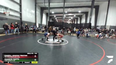 130 lbs Round 4 - Daneill Amayah Tristan, Tri Cities Wrestling Club vs Madison Watts, Toro World Club