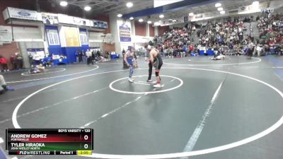 120 lbs Champ. Round 1 - Tyler Hiraoka, John Wesley North vs Andrew Gomez, Porterville